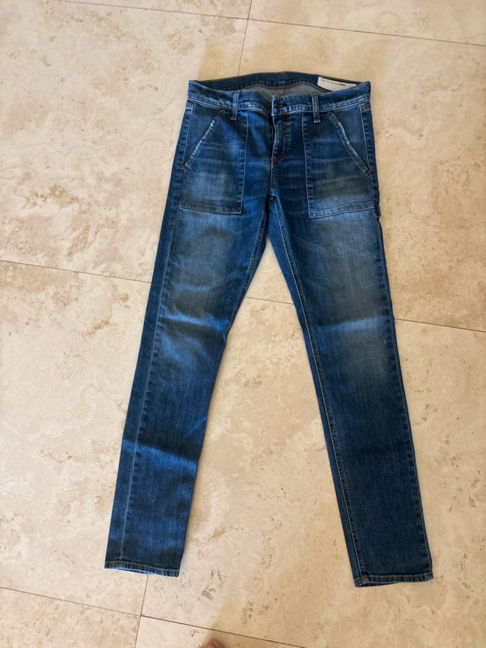 rag & bone Men's Skinny Jeans in Dark Blue Wash